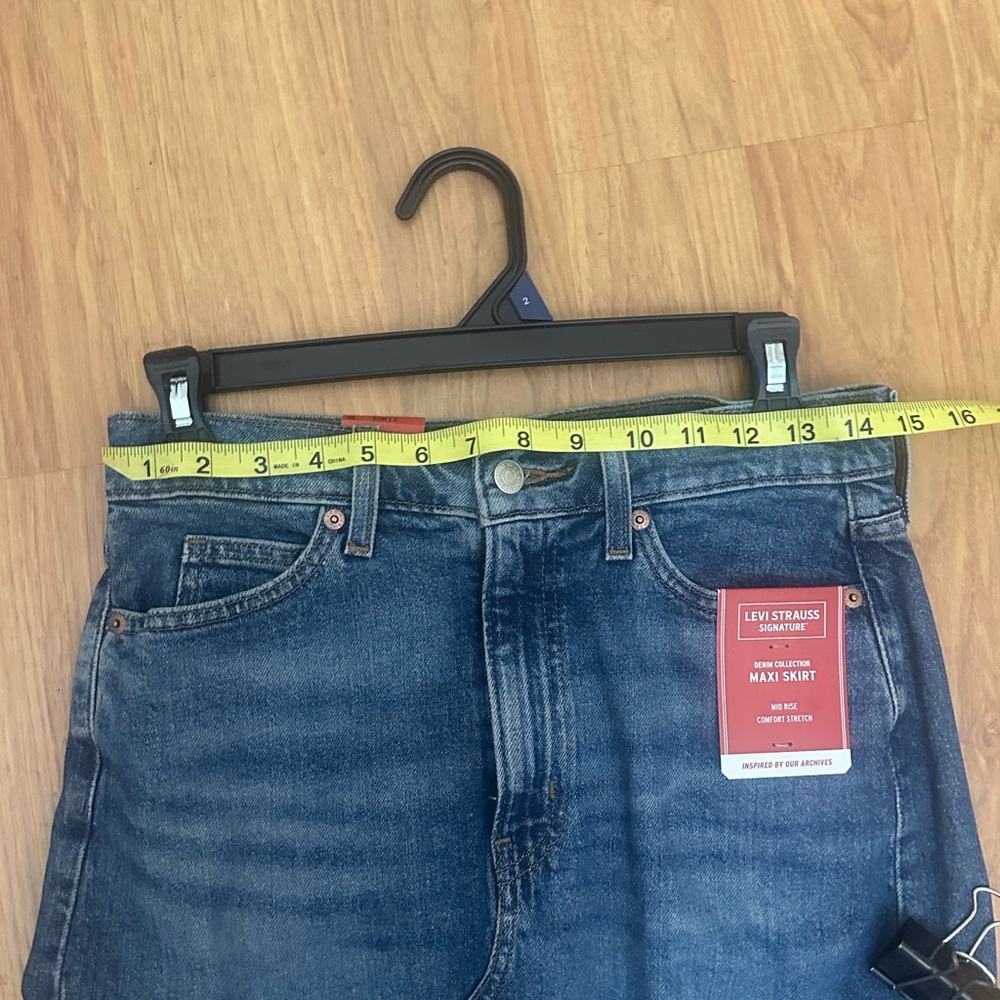Levi’s Strauss Signature Women’s Denim Maxi Skirt blue Size 2 W26 New - Picture 15 of 16